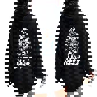 Judo Japonés Panda Judoka Women Oversized Hoodie Back Print - Regaloses
