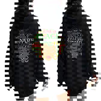 Juneteenth Melanin Women Natural Hair Afro Word Art Premium Women Oversized Hoodie Back Print - Monsterry