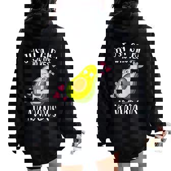Just A Girl Who Loves Avocados Amante Del Aguacate Women Oversized Hoodie Back Print - Regaloses