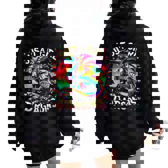 Just A Girl Who Loves Dragons Cute Dragon Women Oversized Hoodie Back Print - Monsterry