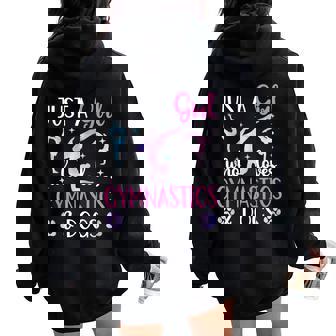 Just a Girl Who Loves Gymnastics And Dogs Gymnast Dog Lover Women Oversized Hoodie Back Print - Monsterry