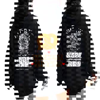Just a Girl Who Loves Hognose Snakes Animals Lover Women Oversized Hoodie Back Print - Monsterry