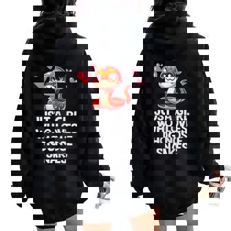 Just a Girl Who Loves Hognose Snakes For Snakes Lovers Women Oversized Hoodie Back Print - Monsterry