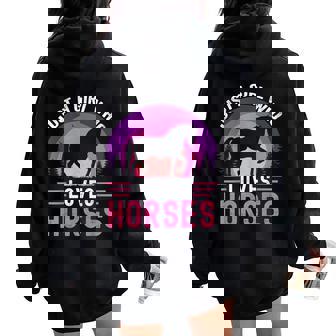 Just A Girl Who Loves Horses Retro Vintage Friesian Horse Women Oversized Hoodie Back Print - Seseable
