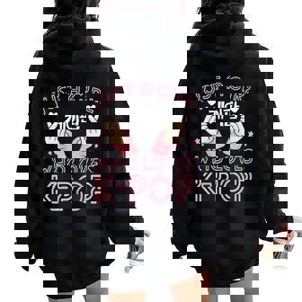 Just A Girl How Loves Kpop K-Pop Korea Finger Heart Love Women Oversized Hoodie Back Print - Regaloses
