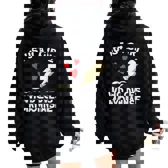 Just A Girl Who Loves Mayonnaise Women Oversized Hoodie Back Print - Monsterry