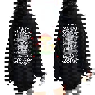Just A Girl Who Loves Mushrooms Retro Nature N Cute Women Oversized Hoodie Back Print - Seseable