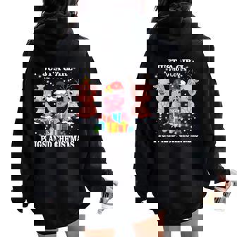 Just a Girl Who Loves Pigs & Christmas Pig Farmer Women Oversized Hoodie Back Print - Monsterry