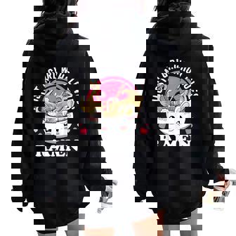 Just a Girl Who Loves Ramen Japanese Noodles I Love Ramen Women Oversized Hoodie Back Print - Monsterry