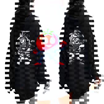 Karate Tomate Rigolote Judogi Puissance Sweat à capuche oversize pour femme avec imprimé dans le dos - Cadeauxyz