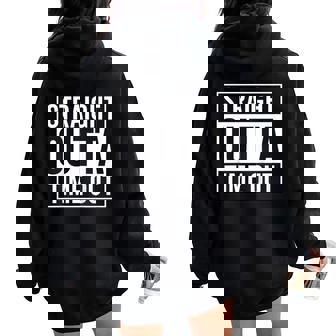 Kids Straight Outta Time Out Toddler Infant Kids Girl Boy Women Oversized Hoodie Back Print - Monsterry