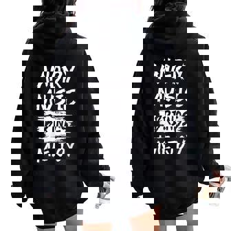 La Música Enojada Me Trae Alegría Metal Heavy Death Punk Rock Hard Cuello Women Oversized Hoodie Back Print - Regaloses