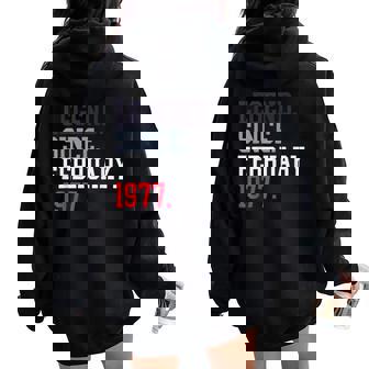 Legend Since February 1977 For February 1977 Women Oversized Hoodie Back Print | Mazezy