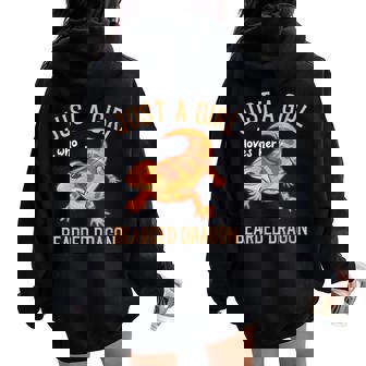Lézard Dragon Barbu Just A Girl Sweat à capuche oversize pour femme avec imprimé dans le dos - Cadeauxyz