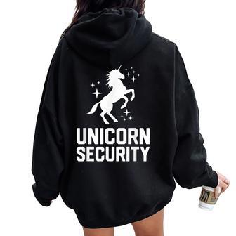 Licorne De Sécurité Pour Amoureux De Licorne Cadeau Amusant Pour Homme Enfant Sweat à capuche oversize pour femme avec imprimé dans le dos - Cadeauxyz