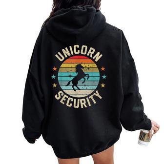 Licorne De Sécurité Pour Amoureux Des Licornes Cadeau Amusant Pour Homme Enfant Sweat à capuche oversize pour femme avec imprimé dans le dos - Cadeauxyz