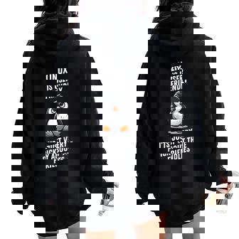 Linux Es Fácil De Usar Humorístico Divertido Pingüino Nerd Tech Broma Women Oversized Hoodie Back Print - Regaloses