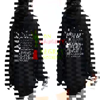 On The List Of Naughty And I Regret Nothing Christmas Women Oversized Hoodie Back Print - Monsterry