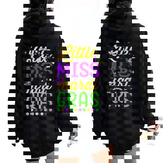 Little Miss Mardi Gras For Girls And Women Women Oversized Hoodie Back Print | Mazezy