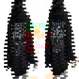 Little Miss Pumpkin Spice Season Halloween Harvest Girls Fun Women Oversized Hoodie Back Print - Monsterry