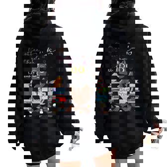 Livres Sur Le Café Cats & Chocolate Cat & Coffee Lover Sweat à capuche oversize pour femme avec imprimé dans le dos - Cadeauxyz
