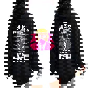 Los Divertidos Enemigos De La Goma De Mascar De Trumpan A Odiar A Donald Trump 2024 Women Oversized Hoodie Back Print - Regaloses