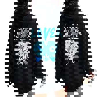 Loser Lover Light Blue Drip Heart Matching Outfit Women Women Oversized Hoodie Back Print - Thegiftio UK