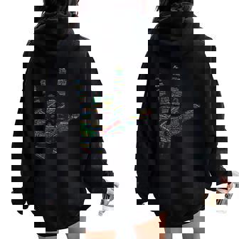 I Love You In Different Languages Of The World Women Oversized Hoodie Back Print - Monsterry