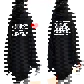 I Love My Zephyr I Heart Zephyr Women Oversized Hoodie Back Print - Monsterry
