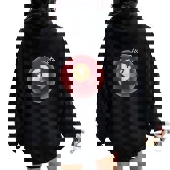Lucky 7-Ball Retro Billiard Pool Women Women Oversized Hoodie Back Print | Seseable CA