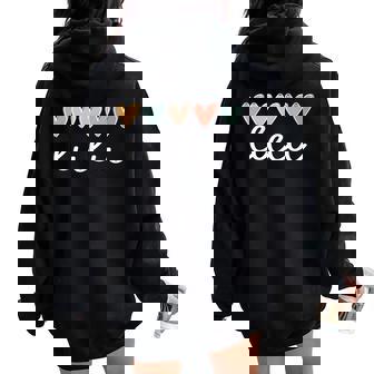 Lulu Hearts Lulu Grandma Lulu Grandmother Small Black Women Oversized Hoodie Back Print | Seseable CA