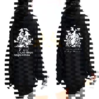 Lung Cancer Awareness Ribbon Lung Cancer Women Oversized Hoodie Back Print - Monsterry
