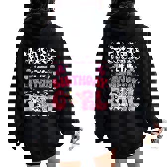 Mama Of The Birthday Girl Cow Farm Family 1St Birthday Women Oversized Hoodie Back Print - Thegiftio UK