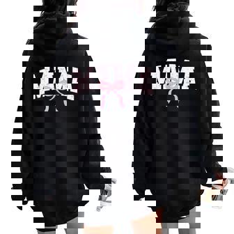 Mama Cute Pink Coquette Bow Mom Women Oversized Hoodie Back Print - Seseable