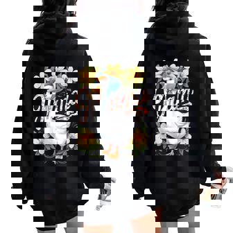 Mama Goose Retro Floral Vintage Silly Goose Mom Women Oversized Hoodie Back Print - Thegiftio UK
