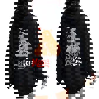 Mama Mamabara Capybara Capy Lover For Mom Women Oversized Hoodie Back Print | Mazezy