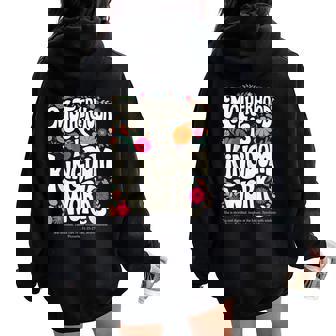 Mama Floral Vintage Motherhood Is Kingdom Work Women Oversized Hoodie Back Print - Seseable
