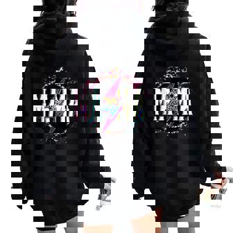 Mama Rainbow Leopard Lightning Women Oversized Hoodie Back Print | Mazezy