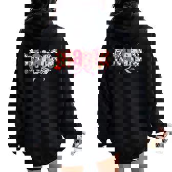 Mama Strawberry Mama Coquette Bow Mother's Day Women Oversized Hoodie Back Print | Mazezy