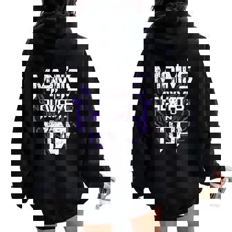 Mami's Always On Top Mother's Day Family Women Oversized Hoodie Back Print - Thegiftio