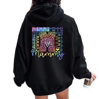 Mammy Typography Mammy Grandma Grandmother Women Oversized Hoodie Back Print - Thegiftio UK