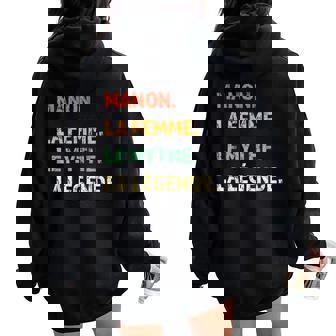 Manon La Le Mythe La Légende Drôle De Fille Cadeau Sweat à capuche oversize pour femme avec imprimé dans le dos - Cadeauxyz