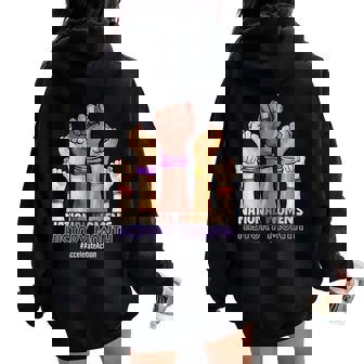 March Is Women's History Month Accelerate Action 2025 Women Women Oversized Hoodie Back Print | Mazezy