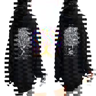 Mardi Gras Bead Tree Carnival New Orleans 2025 Men Women Oversized Hoodie Back Print | Seseable UK