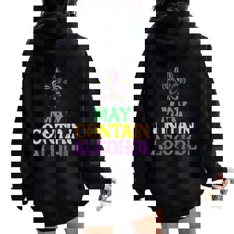 Mardi Gras May Contain Fat Tuesday Party Women Women Oversized Hoodie Back Print - Seseable