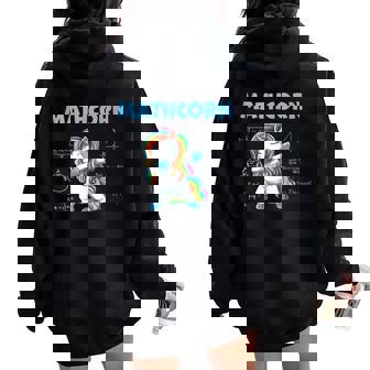 Math Genius Girl Teacher Unicorn Tank Top Women Oversized Hoodie Back Print - Monsterry