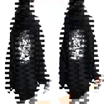 Méditation Du Seigneur Ganesha Mandala Yoga Sweat à capuche oversize pour femme avec imprimé dans le dos - Cadeauxyz