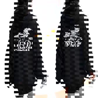Meemaw Floral Chamomile Mother's Day Meemaw Women Oversized Hoodie Back Print | Seseable CA