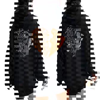 Melanin African Black History Fists Diversity Equity Women Oversized Hoodie Back Print - Seseable