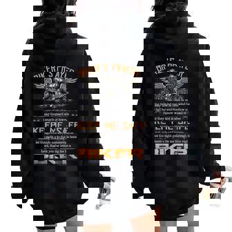 Men Women Biker's Prayer Motorcycle Biker Motorcycling Women Oversized Hoodie Back Print - Monsterry